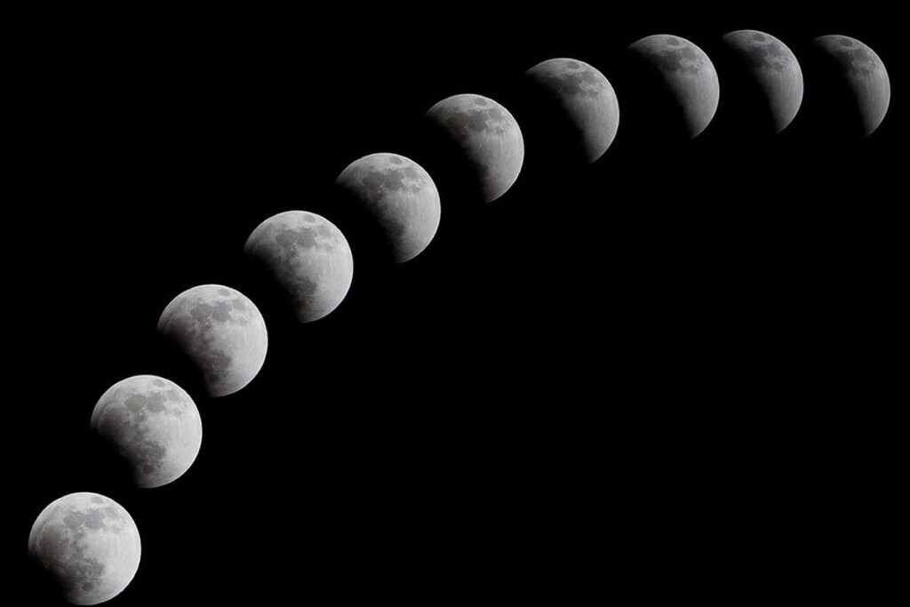 Zunehmender Mond im Mondzyklus