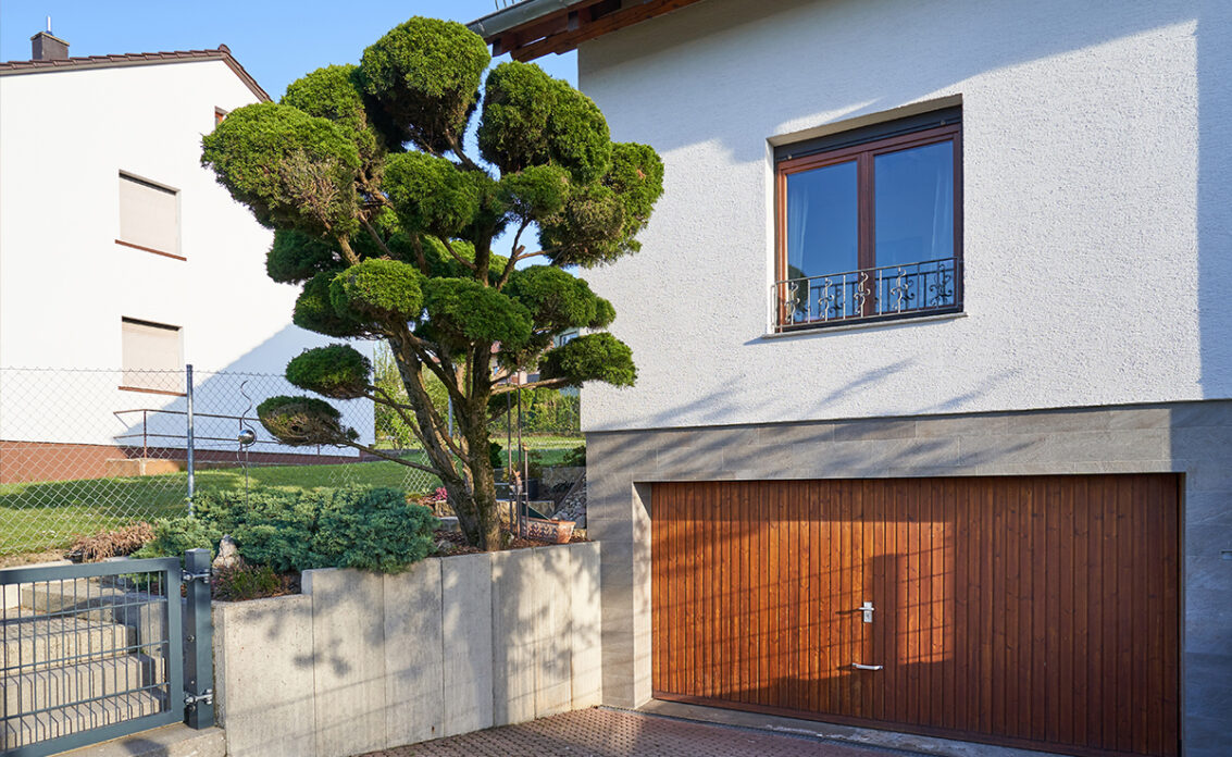 Idee für die Gestaltung des Vorgartens mit Bonsaibaum