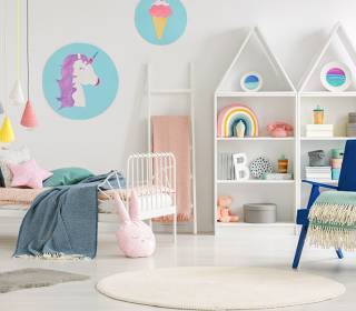 Kinderzimmer Möbel Set in weiß mit Bett und Regalen