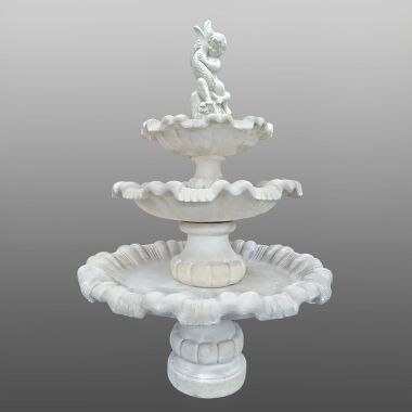 3-stufiger Kaskadenbrunnen mit Wasserspeier