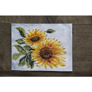 Aquarell Gemälde Sonnenblumen
