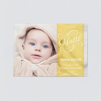 Babykarten Geburtsanzeigen (5 Karten) selbst