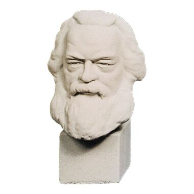 Büste des Philosophen Karl Marx mit Sockel