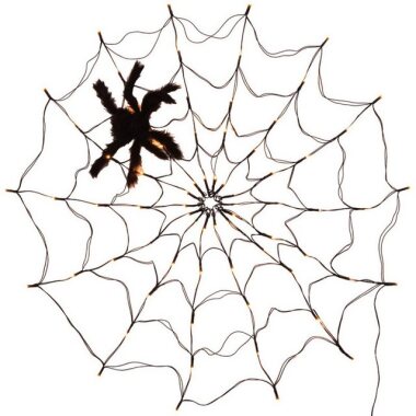 GelldG Lichterkette Halloween-Spinnennetz,orangefarbene
