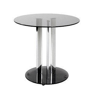 Glastelefontisch in Grau & HAKU Möbel Beistelltisch Glas grau 59,0 x 59,0