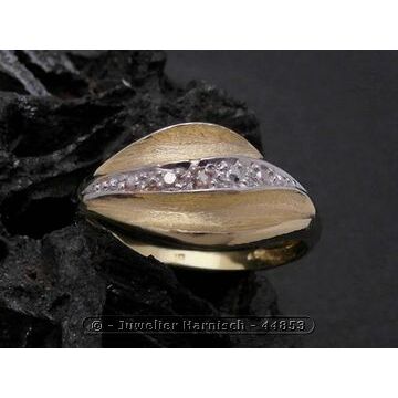 Gold Ring faszinierend Gold 333 bicolor Diamant Goldring Gr.