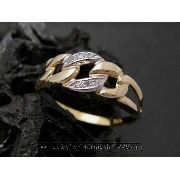 Gold Ring faszinierend Gold 585 bicolor Diamant