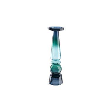 Kerzenhalter   blau   Glas    Maße (cm):