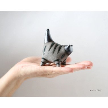 Miniatur-Katzenfigur, Keramikkatzenskulptur