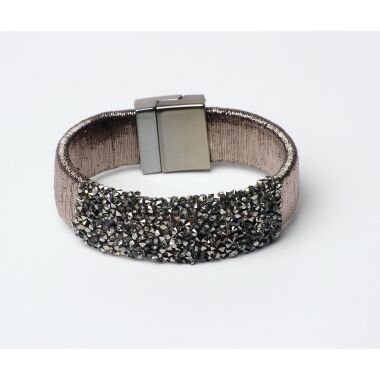 Modeschmuck Armband von Sweet7 aus Übriges  Glasperlen in Grau Metallic