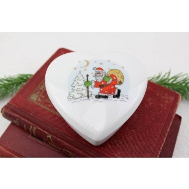 Porzellan-Weihnachtsfigur & Vintage. Gerold Tettau 7604/1 Herz Dose Aufbewahrungsbox