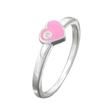 Ringe mit Herz aus 925 Silber & SIGO Ring Kinder Herz-pink Zirkonia Silber 925