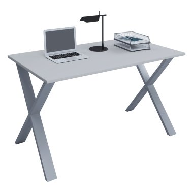 Schreibtisch »Lona« 140/80 cm X-Fuß-Gestell silbern