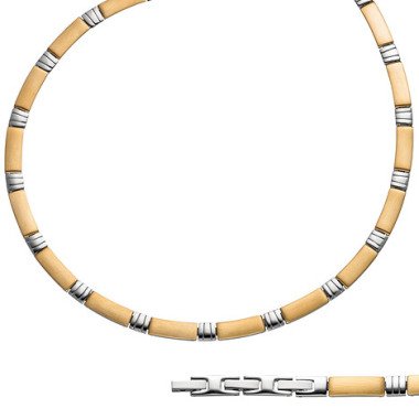 SIGO Collier Halskette aus Edelstahl gold