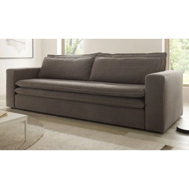 Sofa 3-Sitzer Pesaro in braun Cord Schlafsofa 244 cm