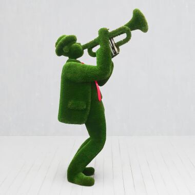 Trompetenspieler Topiary große Musiker Gartenfigur