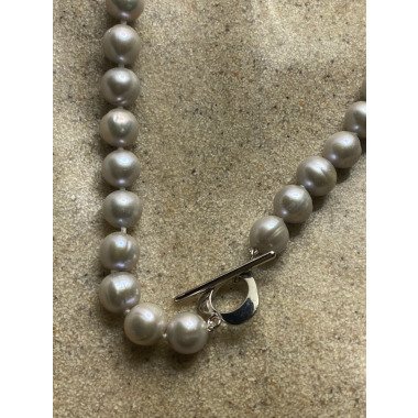 Vintage Handgeknüpfte Graue Perle 18 in Herz