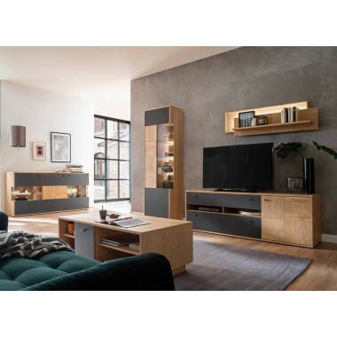 Wohnzimmermöbel Set braun VALPARAISO-05 Modern