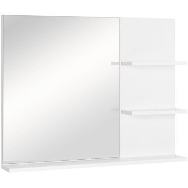 Badspiegel mit 3 Ablagen, Wandspiegel, Spiegelregal