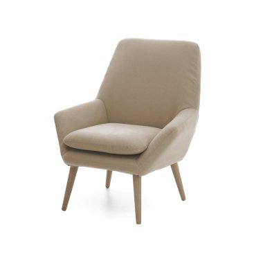 Design-Sessel aus beigem Stoff