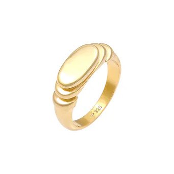 Elli  Elli Elli Ring Siegelring Poliert Oval Abgestuft 925 Silber Ring 1.0 piece