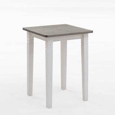 Kiefernholztisch in Weiß & Küchenbartisch in Weiß Grau Kiefer Massivholz