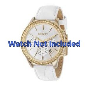 Lederband für Uhren in Weiß & Uhrenarmband DKNY NY4844 Leder Weiss 20mm