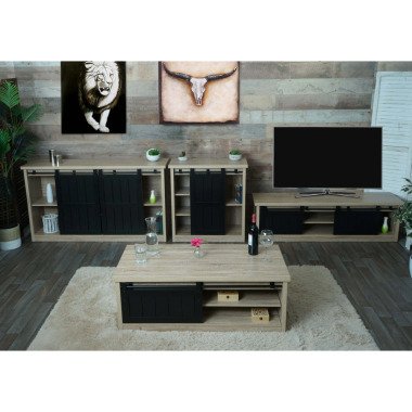 Wohnzimmerset aus TV-Rack, Sideboard, Kommode
