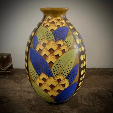 Boch Freres Handbemalte Vase