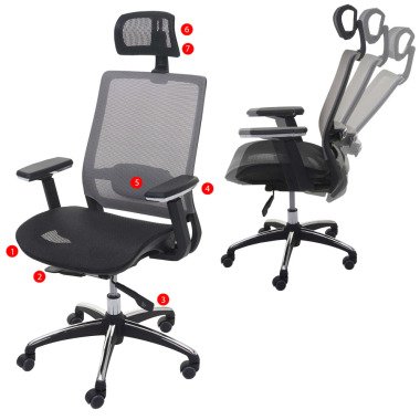 Bürostuhl MCW-A20, Schreibtischstuhl Drehstuhl, ergonomisch Kopfstütze