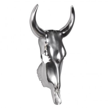 Deko Aluminium Geweih Big Bull S Wanddekoration Silber