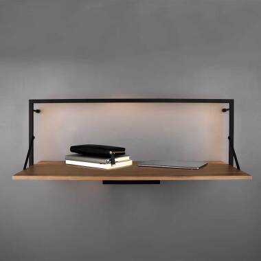 Design Holzwandboard & Beleuchtetes Wandboard 30 cm tief Metallgestell
