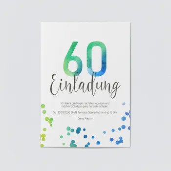 Einladung 60. Geburtstag (5 Karten) selbst