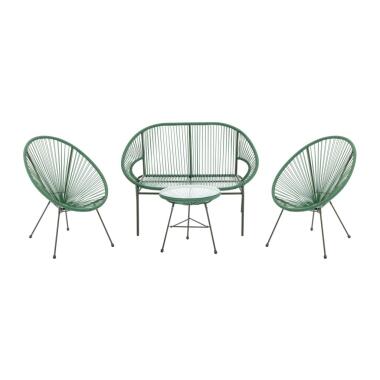 Garten-Sitzgruppe aus Polyrattan: 2 Sessel