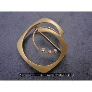 Gold Brosche exquisit Gold 585 Diamant Anstecknadel