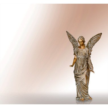 Große Engel Skulptur Grab in Gold & Engel Bronzefiguren