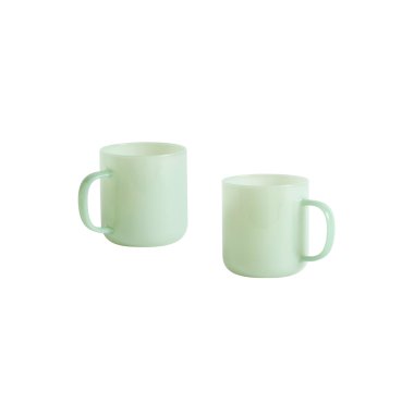 Hay Kaffeetisch & HAY Borosilicate Mug Becher 2er Set jade light green