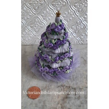 Miniatur Lavendel Weihnachtsbaum Mit Goldähnlichem