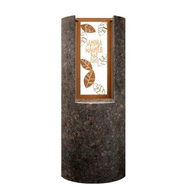 Modernes Granit Urnengrabmal mit floralem