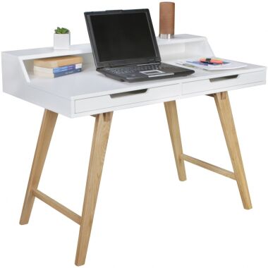 Retro Schreibtisch & Schreibtisch Konsole Sekretär MATI 110x85x60 cm Weiss