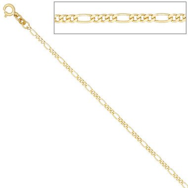 SIGO Figarokette 333 Gelbgold 2,3 mm 45 cm Gold Kette Halskette Goldkette Federr