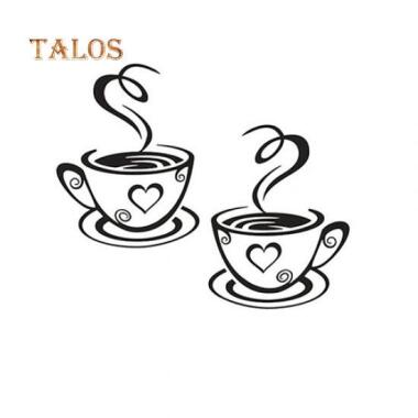 Talos Kaffeetasse mit Herz, abnehmbarer Wandaufkleber