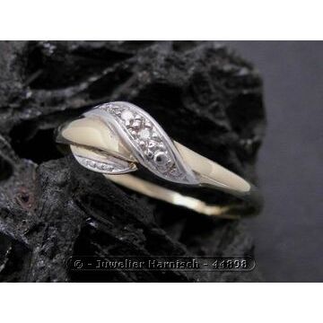 Bicolor-Ring aus Gold 585 & Gold Ring bezaubernd Gold 585 bicolor Diamant