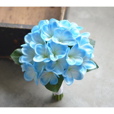 Blue Real Touch Tropical Plumerias Bouquet
