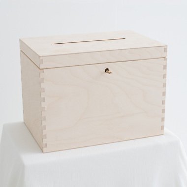 Briefumschlagbox aus Holz mit Schloss klein