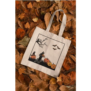 Herbst Canvas Tragetasche Kürbis Witchy Halloween
