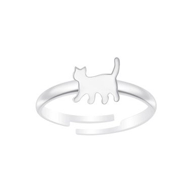 Kinder Ring Fingerring Katze Cat verstellbar 925er Silber Kinderschmuck