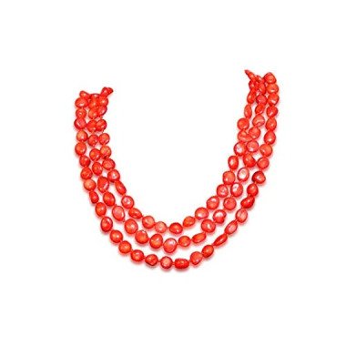 Koralle Halskette, Natürlich, Rot, 6-10mm, 3 Strangen