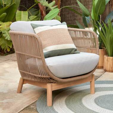 Lounge und Loft Sessel Set aus Kordel Webstoff