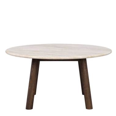 Sofa Tisch mit beiger Marmorplatte Gestell